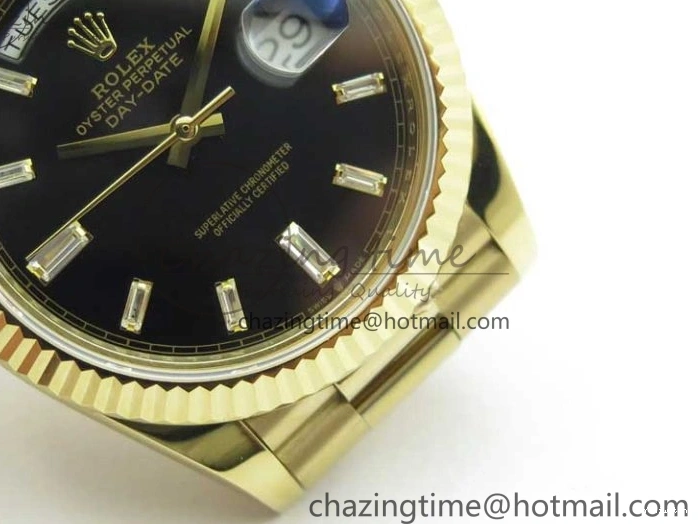 BP Black on Dial A2836 YG YG New 904 Crystal Bracelet President Dial Version 40mm Markers T 228239 Day-Date 1227